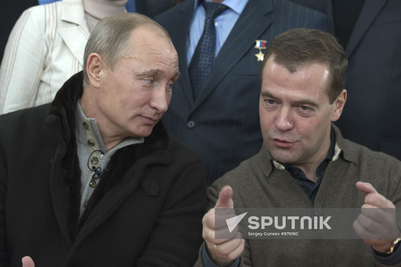 Dmitry Medvedev and Vladimir Putin visit Stavropol