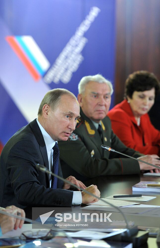 Vladimir Putin chairs All-Russia People's Front council meeting