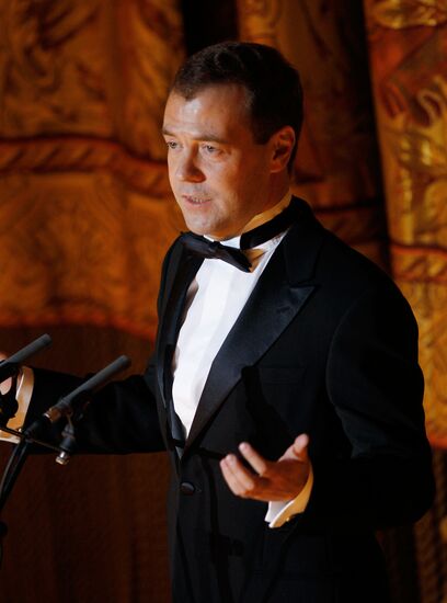 Dmitry Medvedev attends Bolshoi Theater reopening