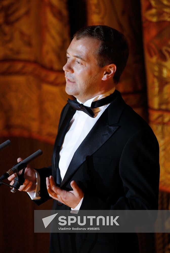 Dmitry Medvedev attends Bolshoi Theater reopening