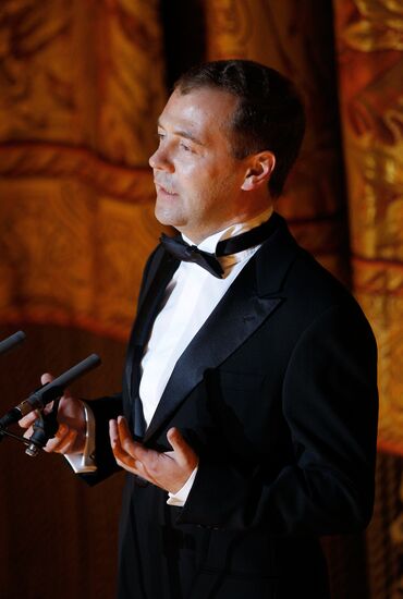 Dmitry Medvedev attends Bolshoi Theater reopening