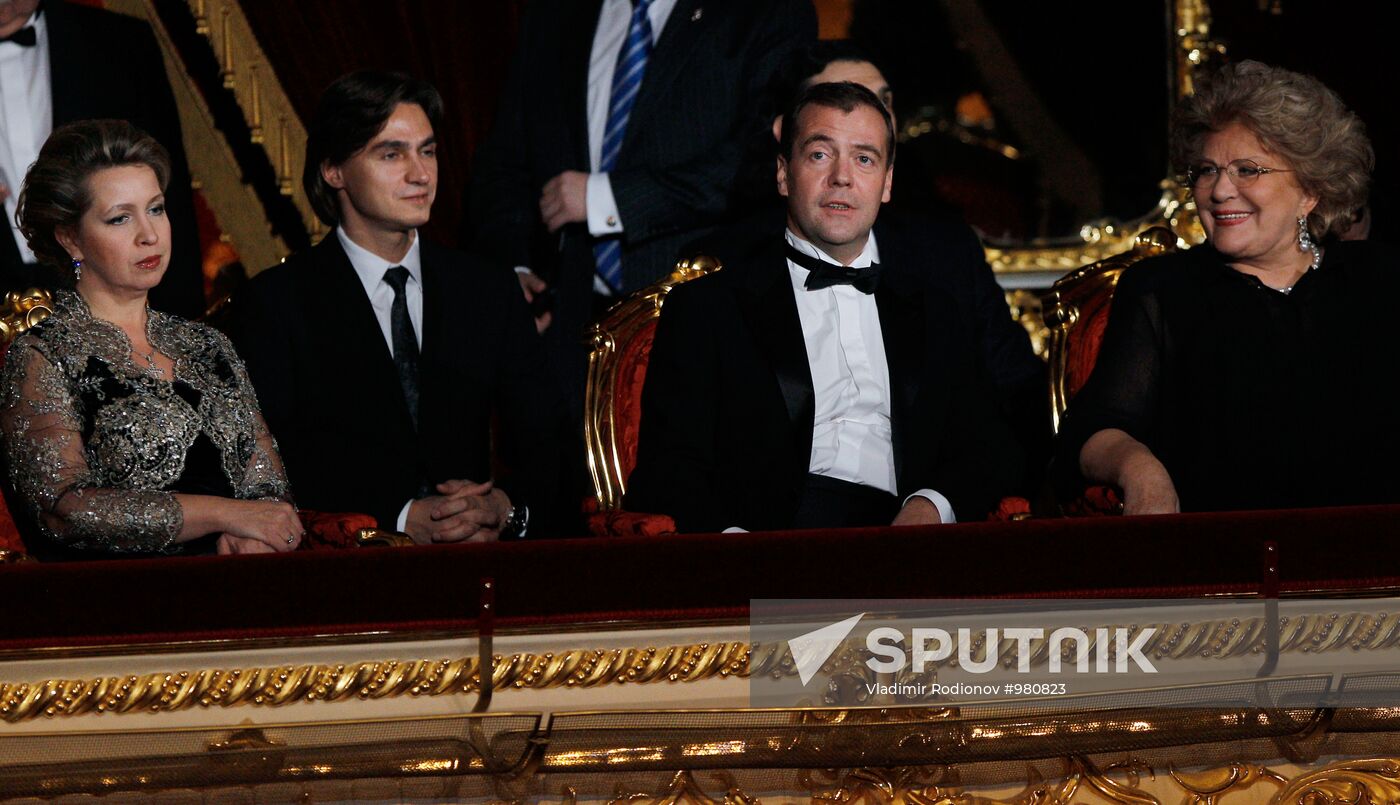 Dmitry Medvedev attends Bolshoi Theater reopening