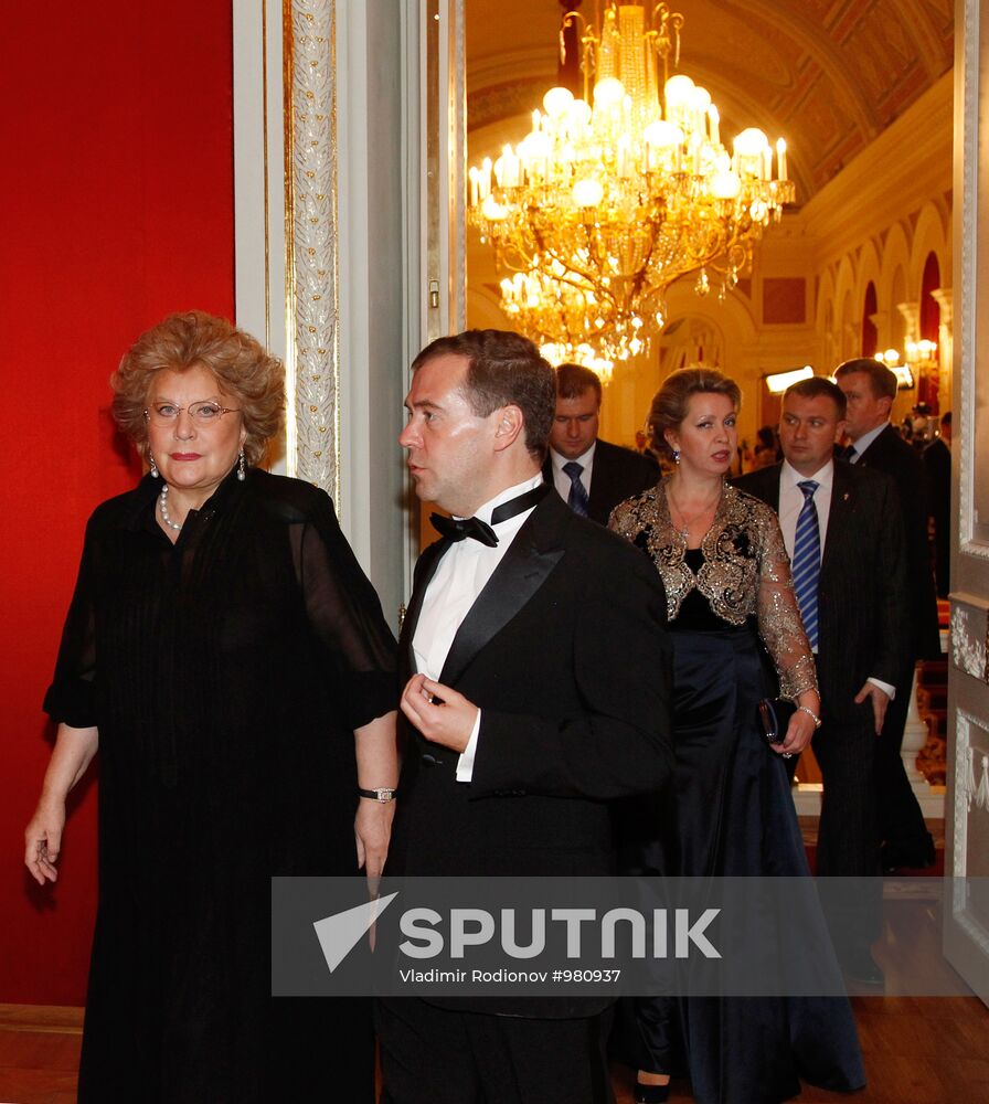 Dmitry Medvedev attends Bolshoi Theater reopening