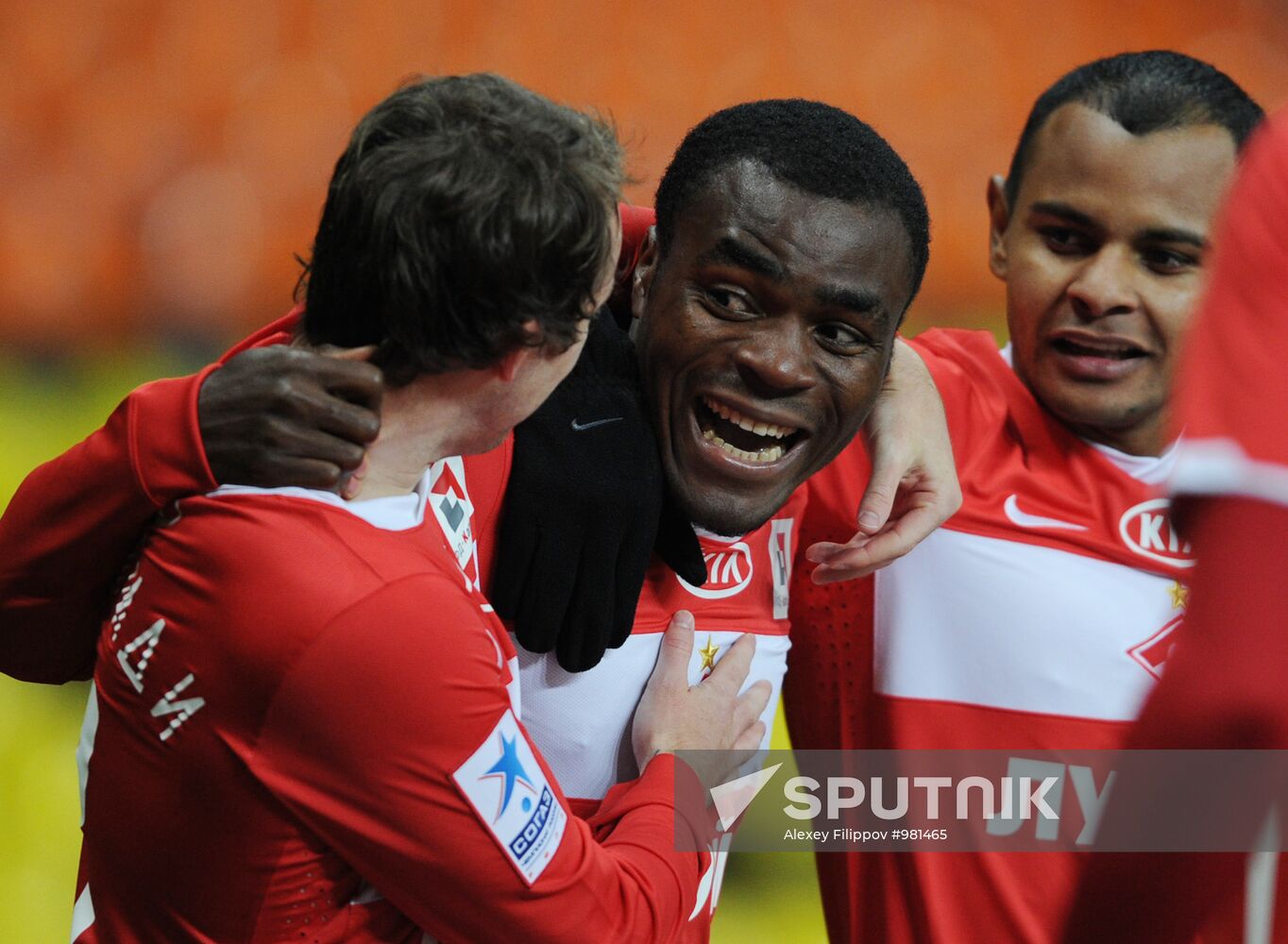 Football RPFL. Match Spartak Moscow and Lokomotiv Moscow