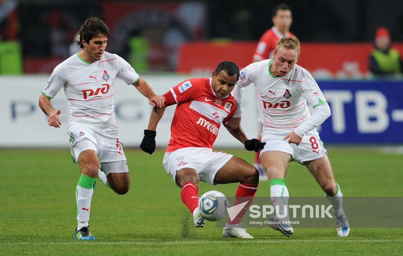 Football RPFL. Match Spartak Moscow and Lokomotiv Moscow