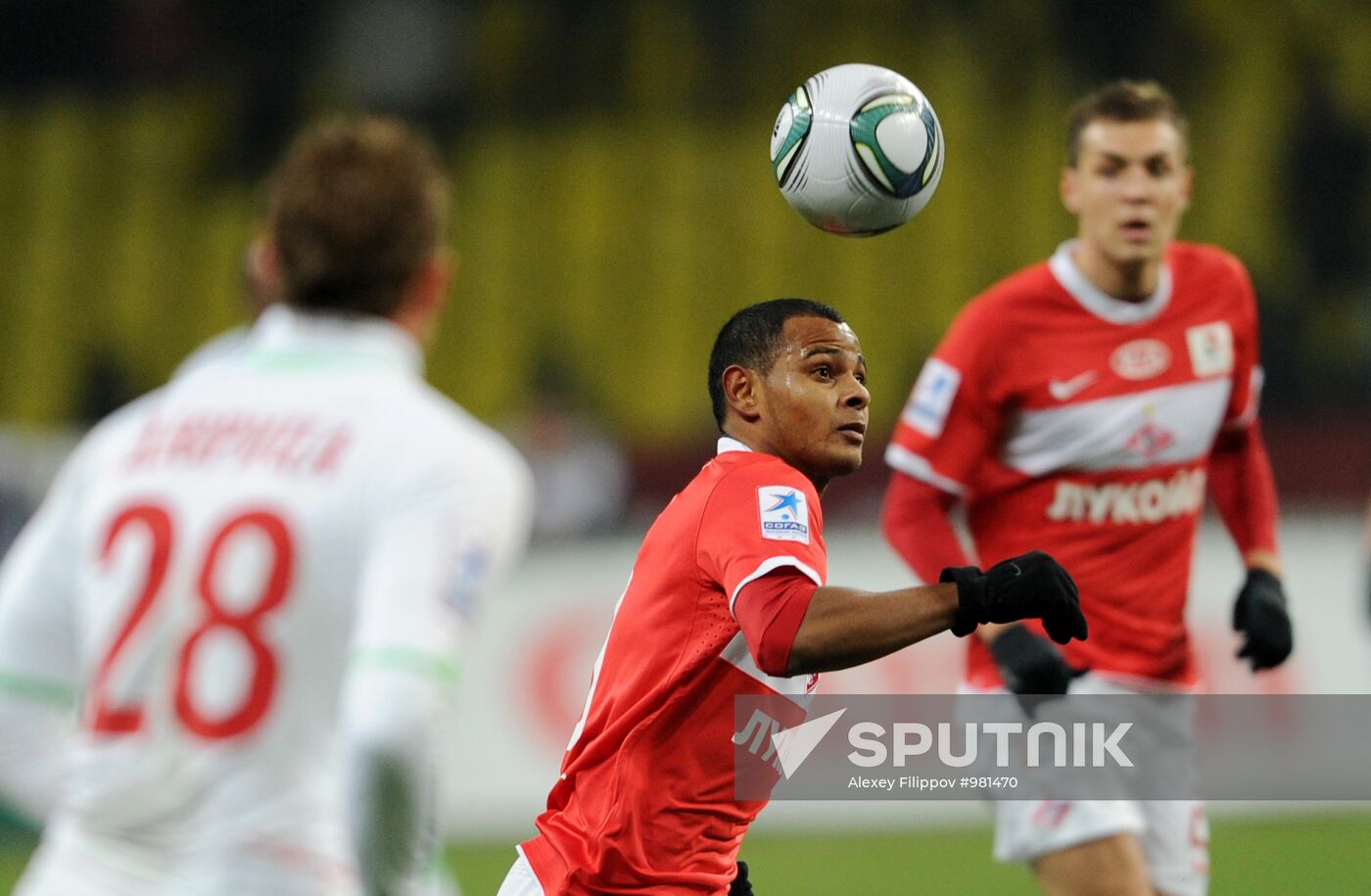Football RPFL. Match Spartak Moscow and Lokomotiv Moscow