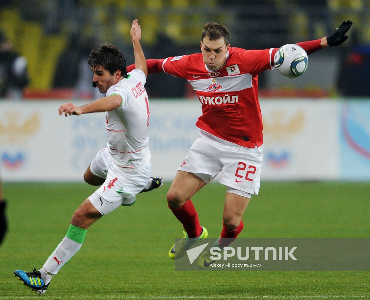 Football RPFL. Match Spartak Moscow and Lokomotiv Moscow