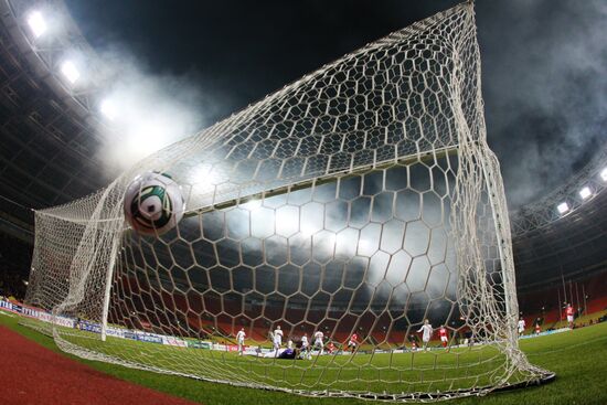 Football RPFL. Match Spartak Moscow and Lokomotiv Moscow