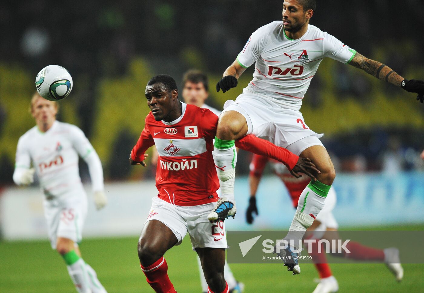 Football RPFL. Match Spartak Moscow and Lokomotiv Moscow