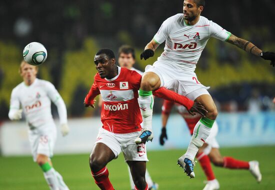 Football RPFL. Match Spartak Moscow and Lokomotiv Moscow