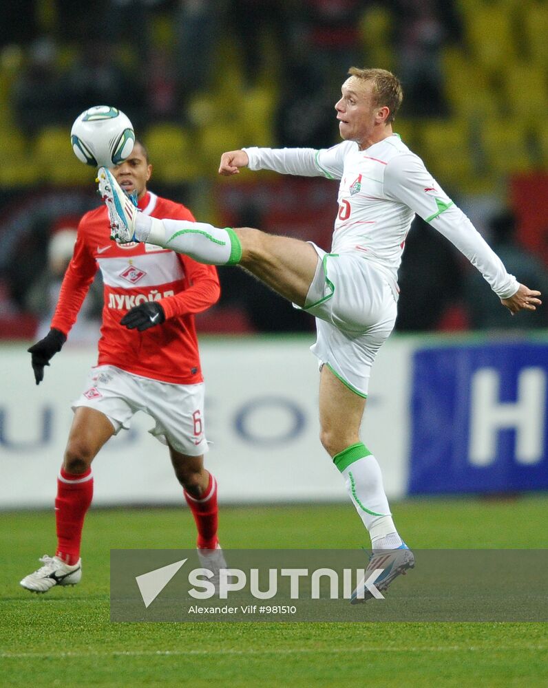 Football RPFL. Match Spartak Moscow and Lokomotiv Moscow