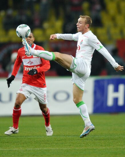 Football RPFL. Match Spartak Moscow and Lokomotiv Moscow