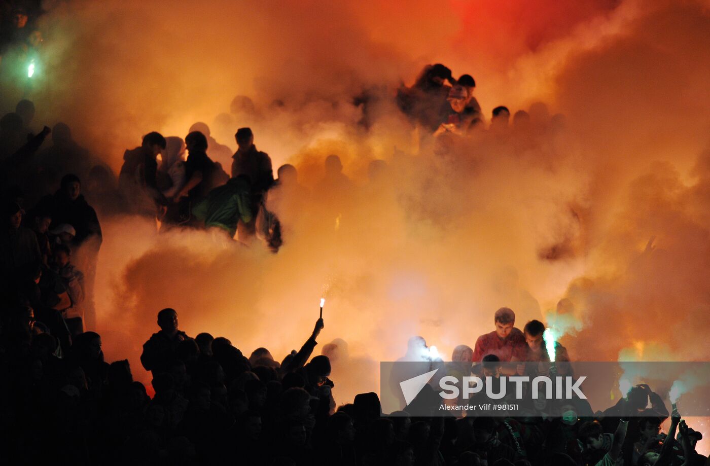 Football RPFL. Match Spartak Moscow and Lokomotiv Moscow