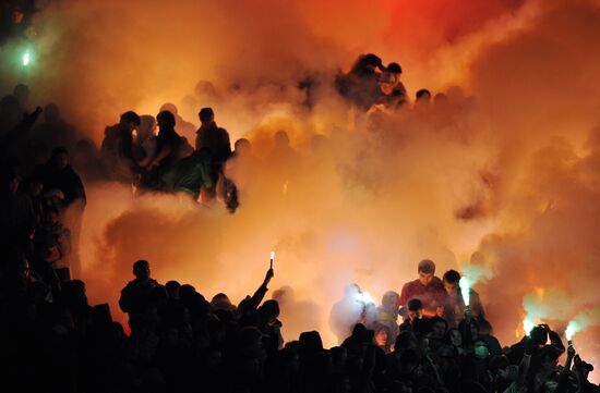 Football RPFL. Match Spartak Moscow and Lokomotiv Moscow