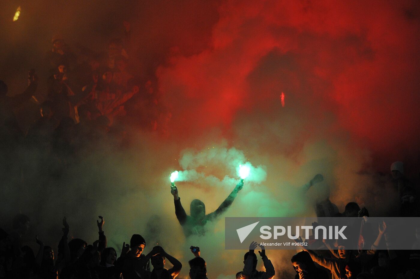 Football RPFL. Match Spartak Moscow and Lokomotiv Moscow