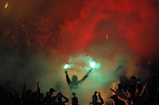 Football RPFL. Match Spartak Moscow and Lokomotiv Moscow