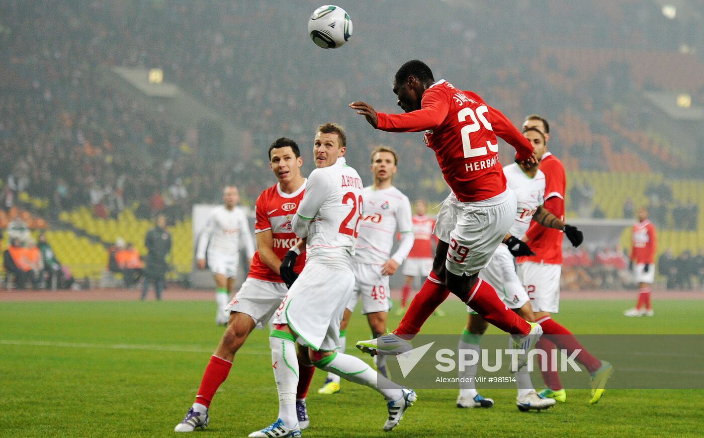 Football RPFL. Match Spartak Moscow and Lokomotiv Moscow