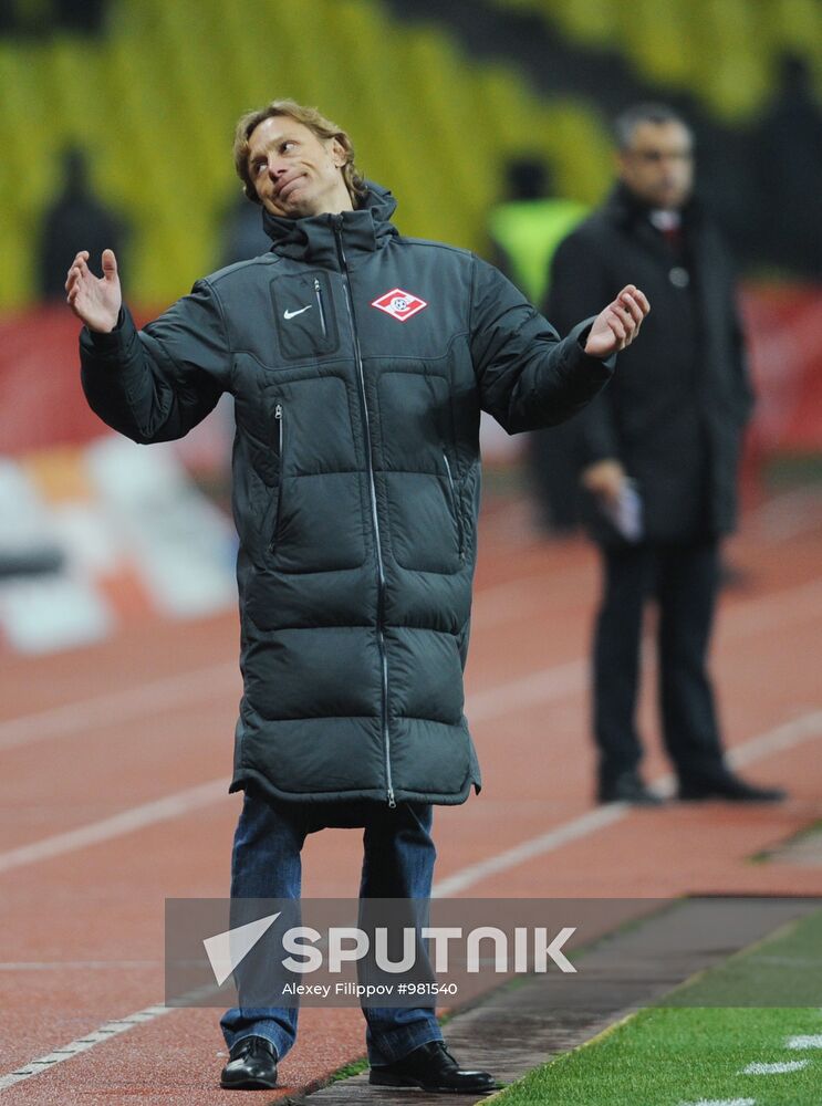 Football RPFL. Match Spartak Moscow and Lokomotiv Moscow