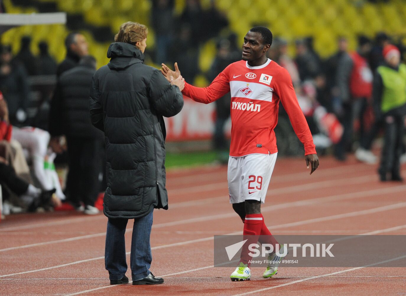 Football RPFL. Match Spartak Moscow and Lokomotiv Moscow