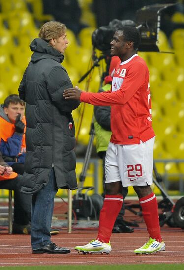 Football RPFL. Match Spartak Moscow and Lokomotiv Moscow