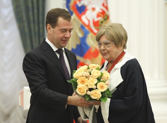 Dmitry Medvedev presents state awards for arts and culture