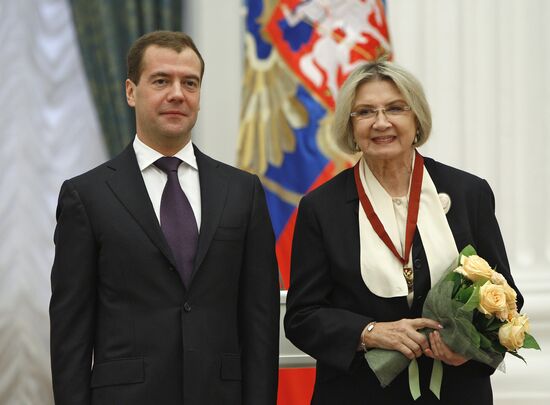 Dmitry Medvedev presents state awards for arts and culture