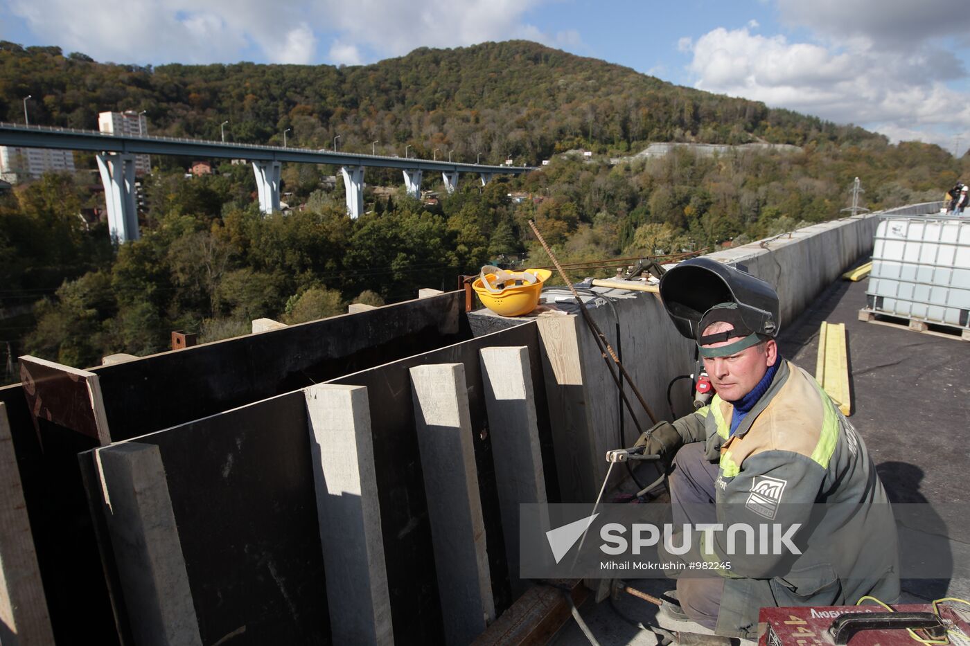 Road construction in Sochi