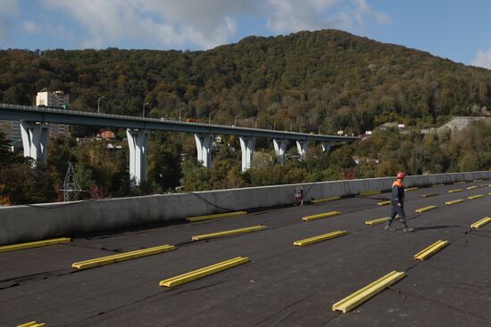 Road construction in Sochi