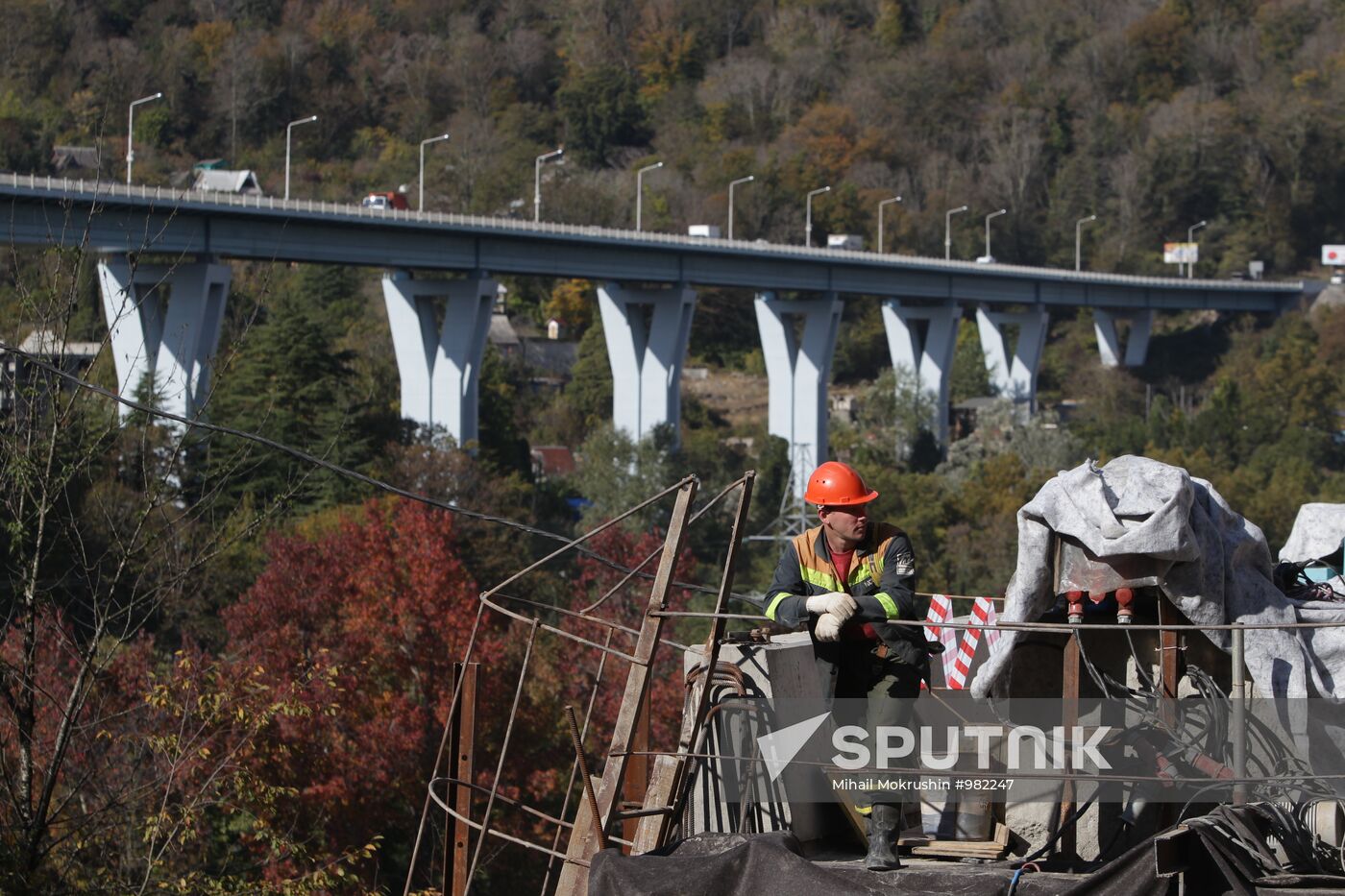 Road construction in Sochi