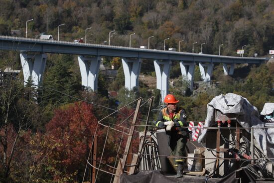 Road construction in Sochi