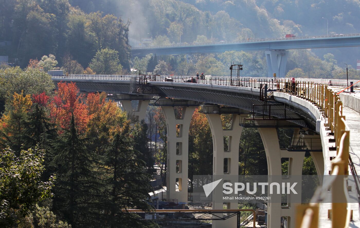 Road construction in Sochi