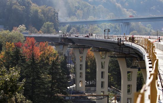 Road construction in Sochi