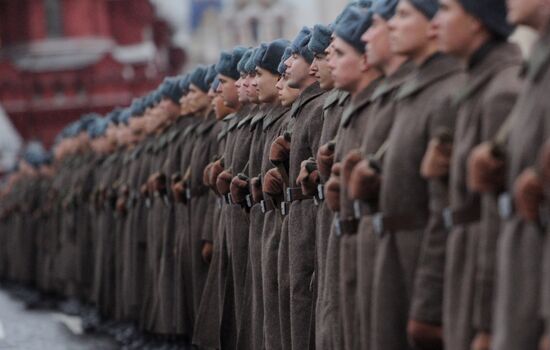 Rehearsal of march on 70th anniversary of 7 November 1941 parade