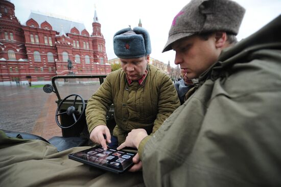 Rehearsal of march on 70th anniversary of 7 November 1941 parade