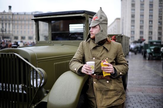 Rehearsal of march on 70th anniversary of 7 November 1941 parade
