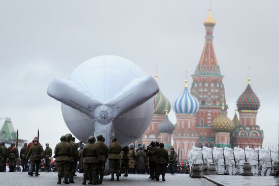 Rehearsal of march on 70th anniversary of 7 November 1941 parade