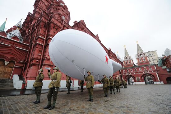 Rehearsal of march on 70th anniversary of 7 November 1941 parade