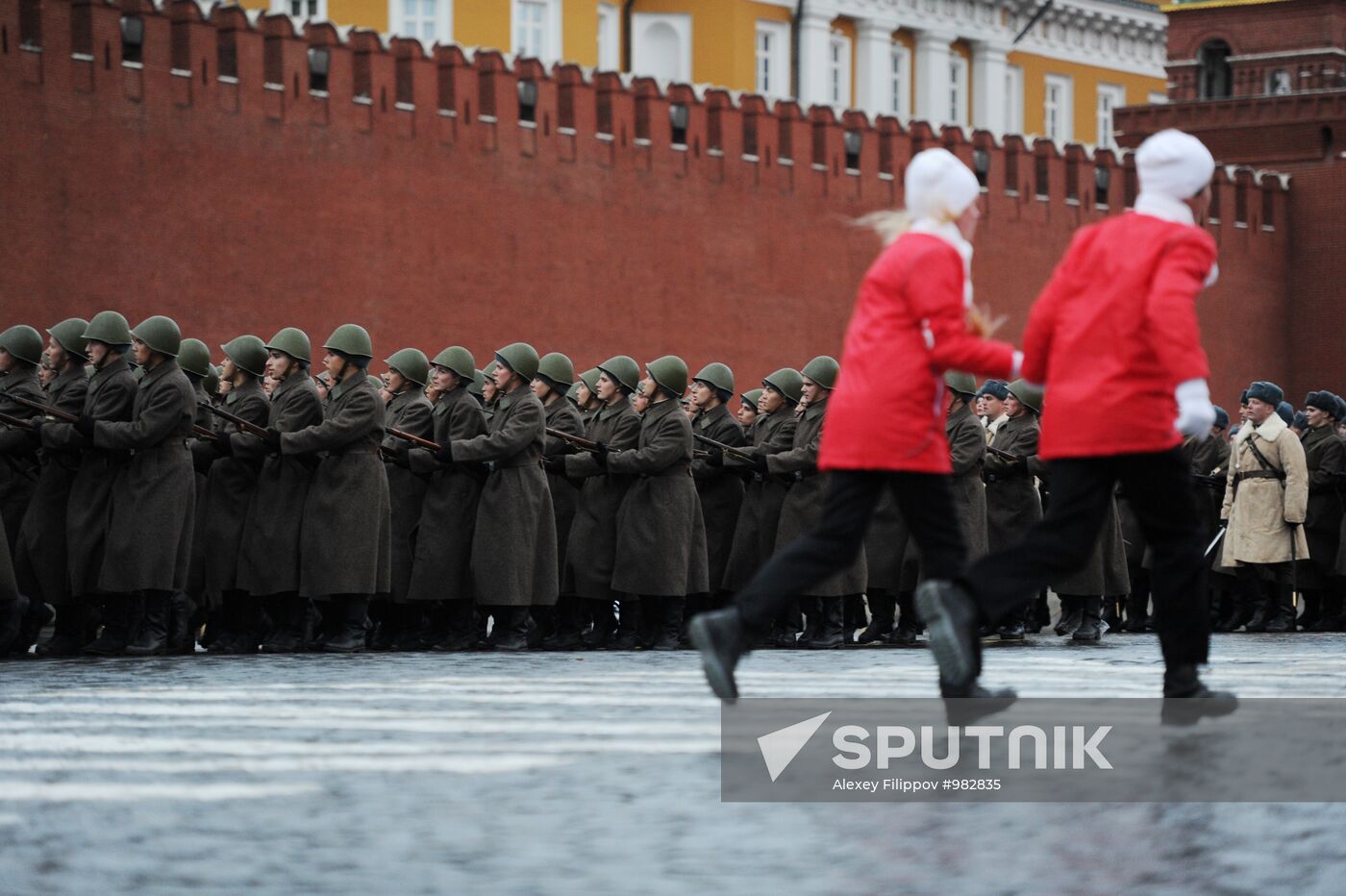 Rehearsal of march on 70th anniversary of 7 November 1941 parade