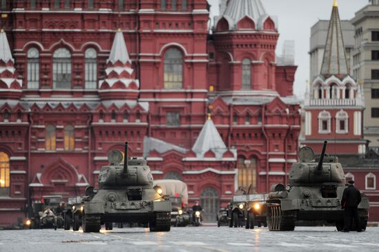 Rehearsal of march on 70th anniversary of 7 November 1941 parade
