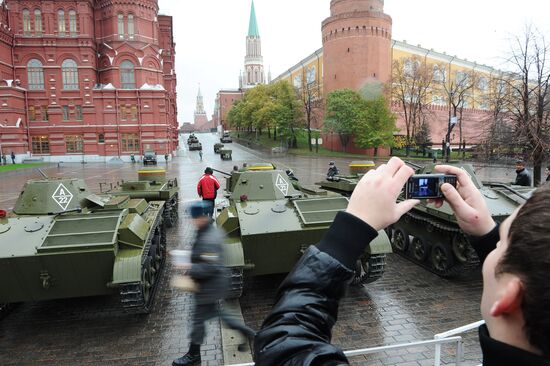 Rehearsal of march on 70th anniversary of 7 November 1941 parade