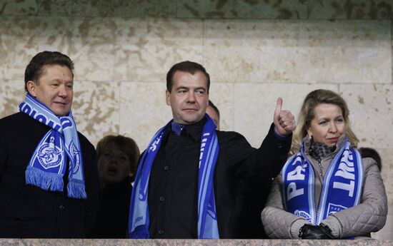 Dmitry Medvedev at UEFA Champions League match Zenit - Shakhtar