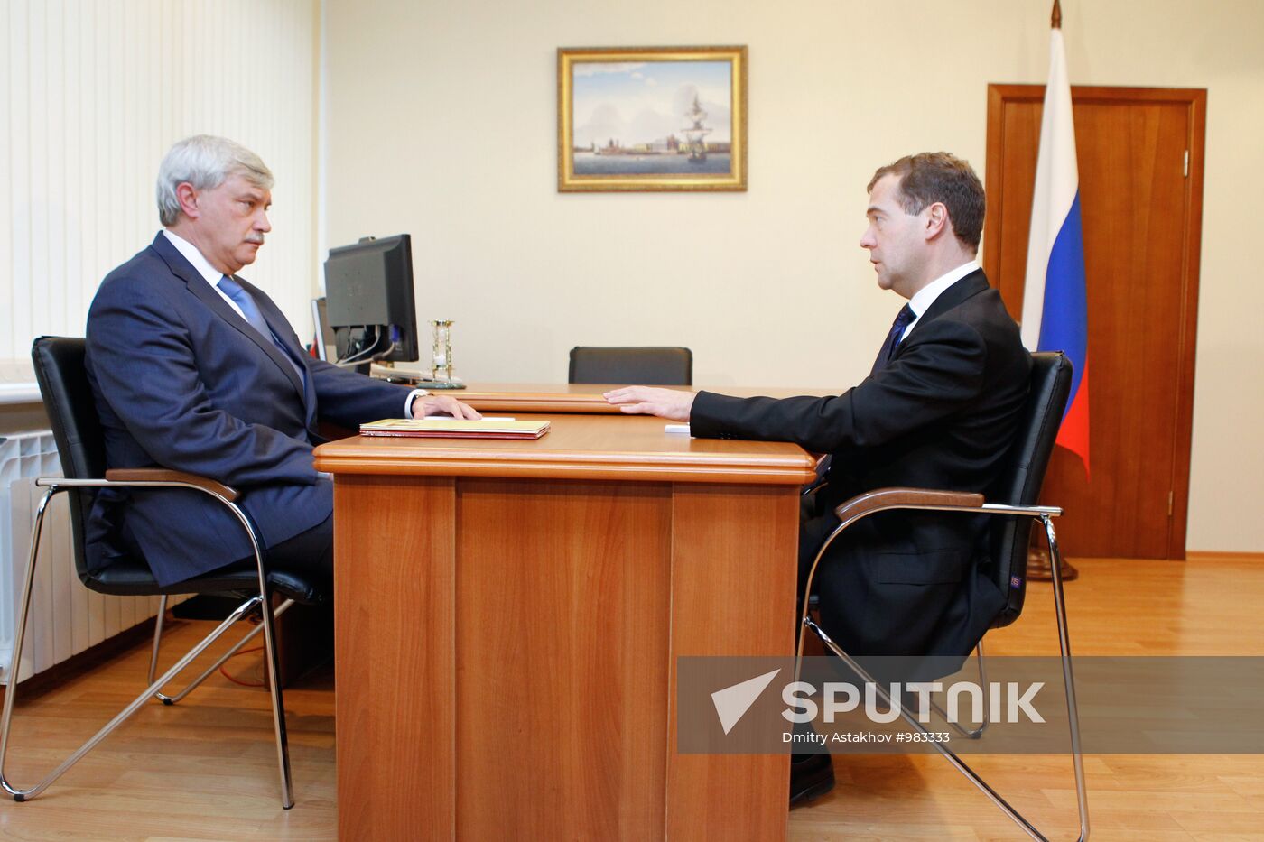 Dmitry Medvedev meets with Georgy Poltavchenko in St. Petersburg