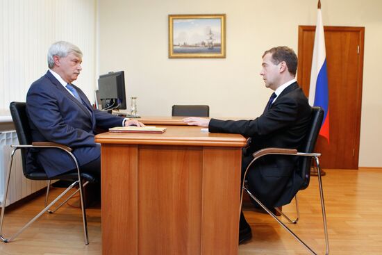 Dmitry Medvedev meets with Georgy Poltavchenko in St. Petersburg