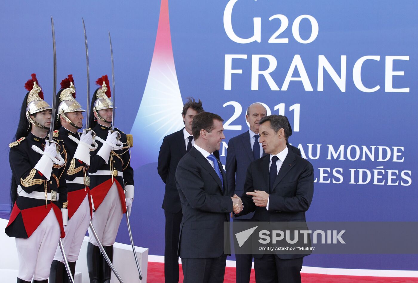 Dmitry Medvedev at G20 summit in Cannes