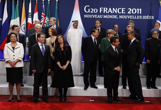Dmitry Medvedev attends G20 summit in Cannes