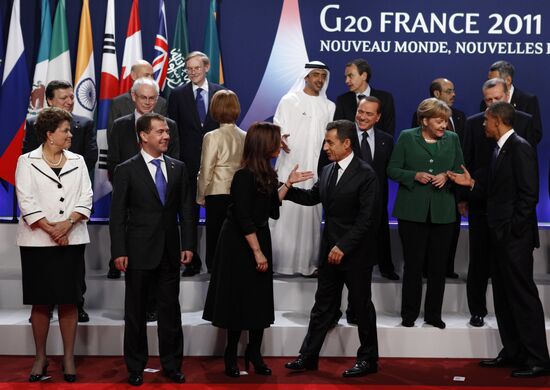 Dmitry Medvedev attends G20 summit in Cannes