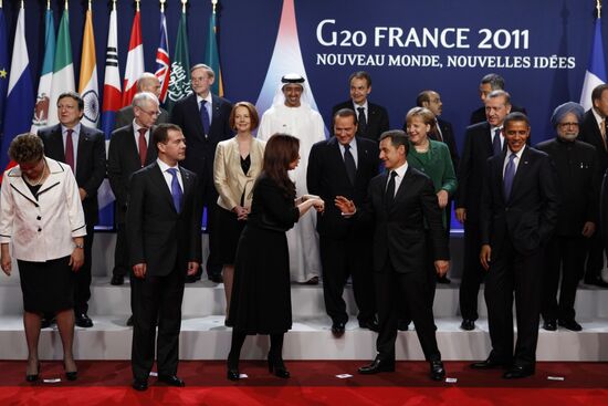 Dmitry Medvedev attends G20 summit in Cannes