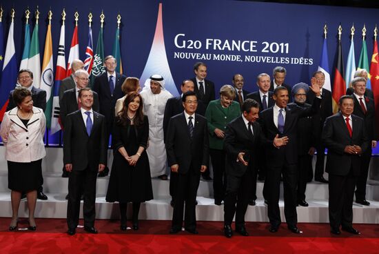 Dmitry Medvedev attends G20 summit in Cannes