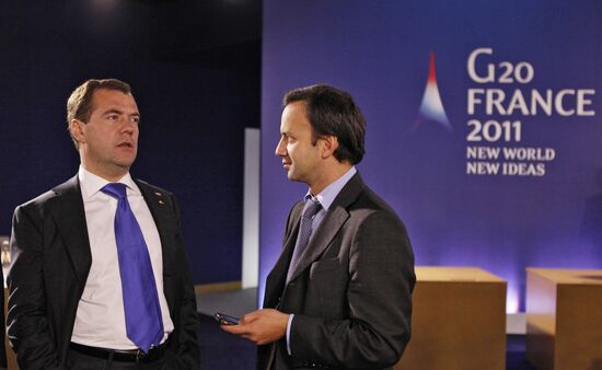 Dmitry Medvedev takes part in G20 summit, Cannes