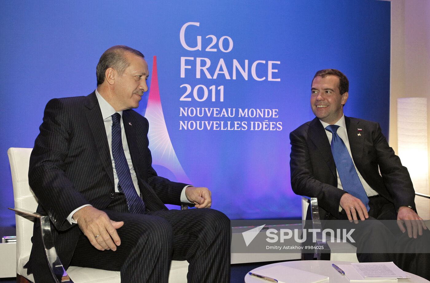 Dmitry Medvedev takes part in G20 summit, Cannes